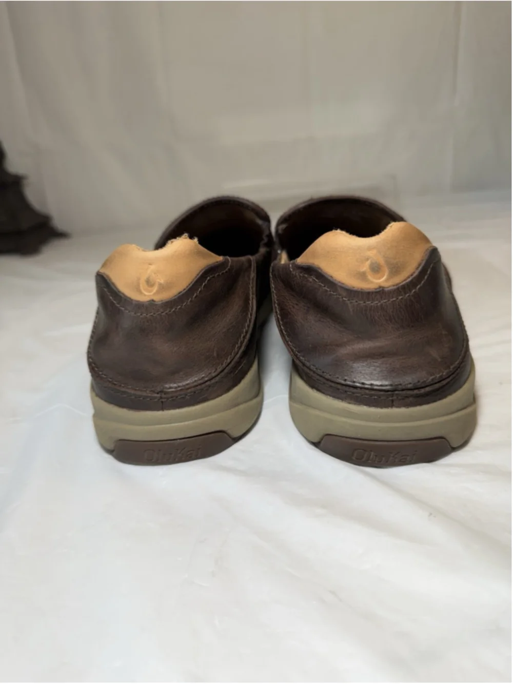 Olukai Lae'ahi Lauhala Men’s Woven Leather Shoes Dark Wood Size 10.5  $165